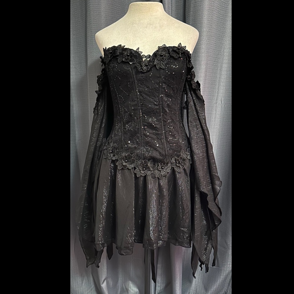 Sugar Thrillz Dolls Kill ‘SPARKLING ENCHANTMENT’ Black Sequin Bead Dress XL NWT